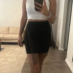 Shirt with rhinestones